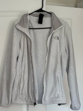 The North Face Light Gray Sherpa Fleece Jacket